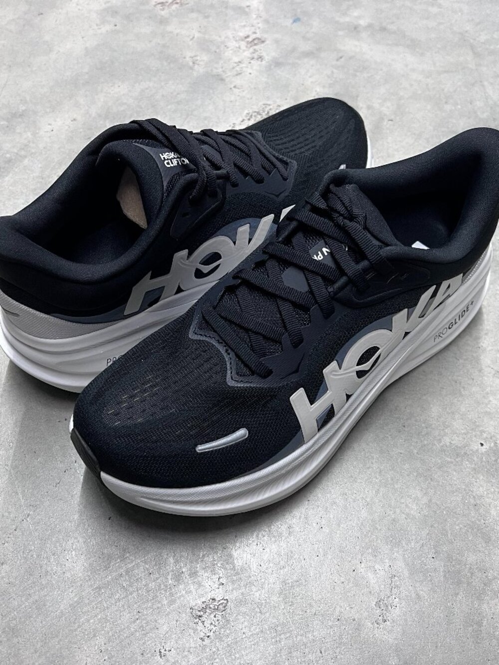 Hoka Clifton Pro Black Cosmic Gray Men's Running Shoes 1176510/BKCS - New